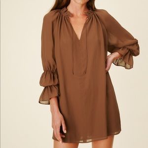 Reformation Adrienne Dress in Cinnamon